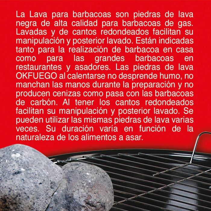 Okfuego lava volcanica barbacoa gas 4 kg 1 Okfuego lava volcanica barbacoa gas 4 kg 1