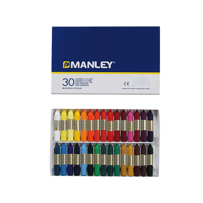 Manley Estuche de 30 Ceras Blandas 60 mm Colores Surtidos 1