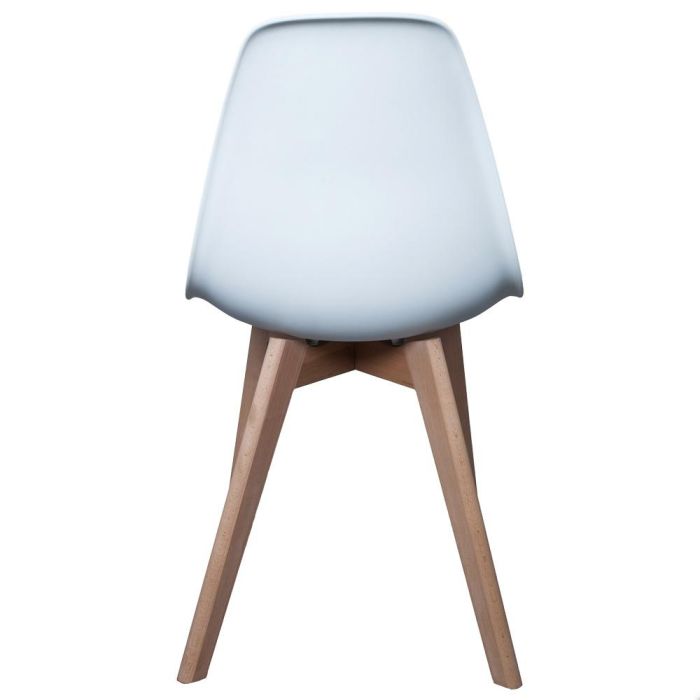Home Deco Factory Silla STOCKHOLM Blanca Diseño Escandinavo Patas Madera Asiento Plástico 5