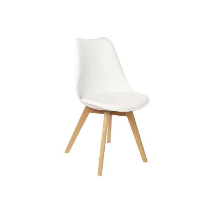 Silla Scandi DKD Home Decor Blanco Natural 55 x 83 x 48 cm Silla Scandi DKD Home Decor Blanco Natural 55 x 83 x 48 cm