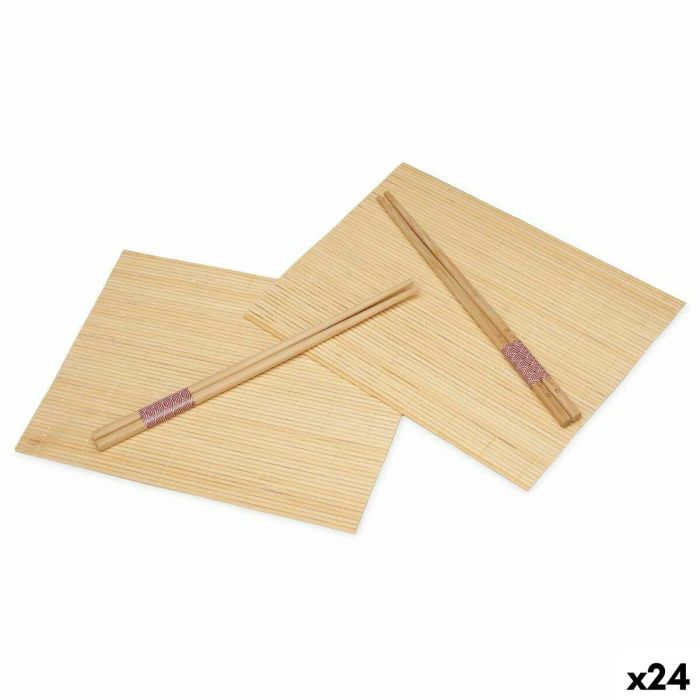 Set de Sushi Kinvara BM-001 Madera Bambú 24 x 18 cm 24 x 0,5 x 0,5 cm (24 Unidades)