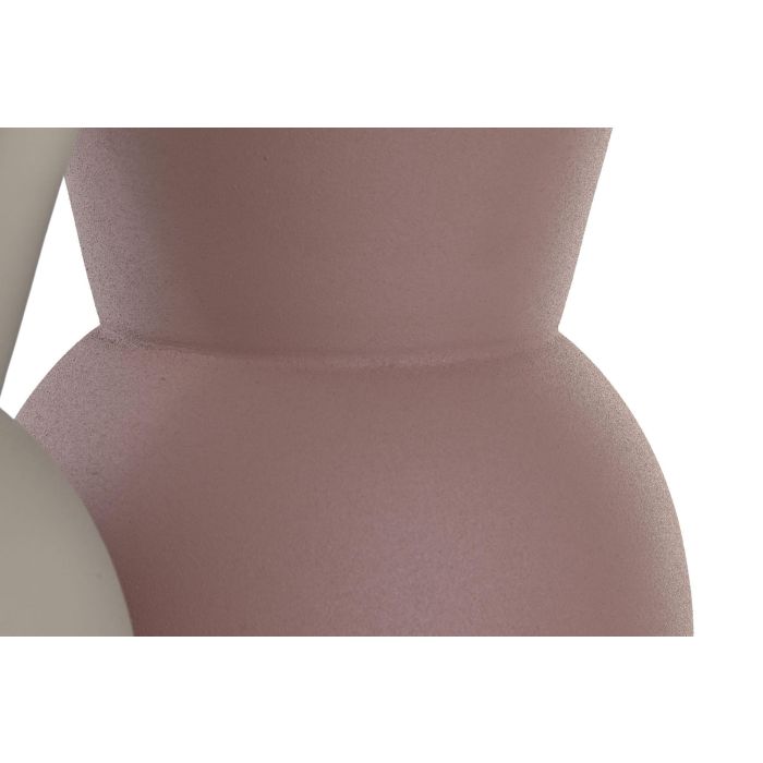 DKD Home Decor Jarrón Rosa Beige 17 x 40.5 x 17 cm (2 Unidades) Hierro 2
