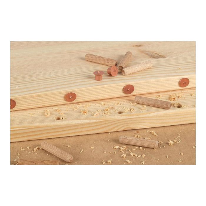 Wolfcraft 2912000 Set de 4 Marcadores para Espigas Ø8mm, Punto de Centrado Puntiagudo, para Tableros de 15-18mm 1