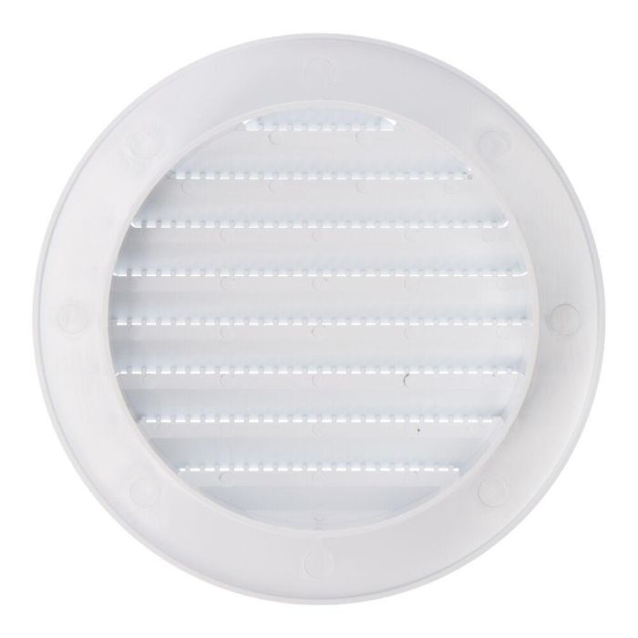 Edm Rejilla de ventilación redonda empotrable con mosquitera ø90mm ABS blanca 1