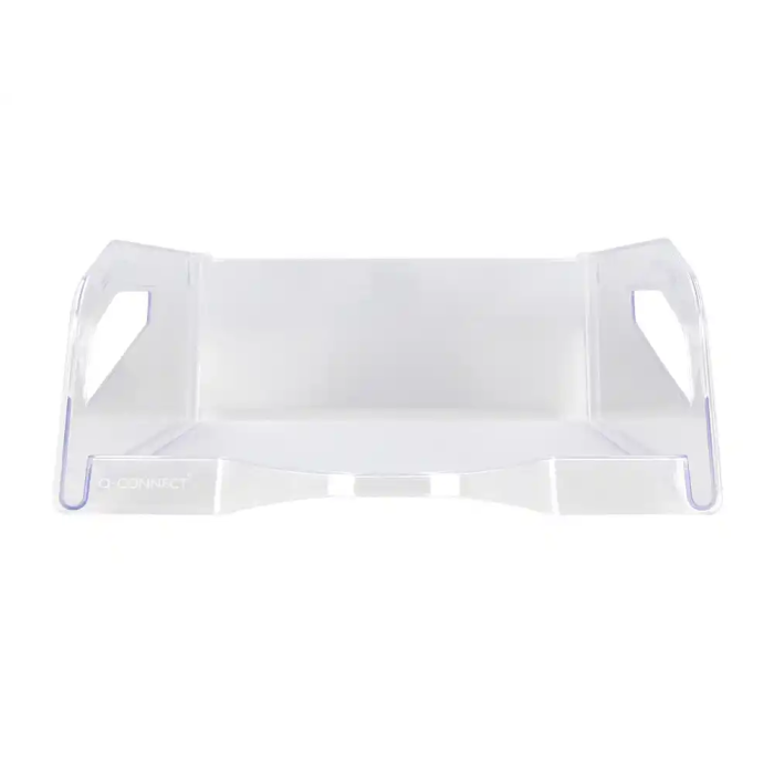 Q-connect Bandeja sobremesa plástico gran capacidad con asa transparente 386x270x115mm 1
