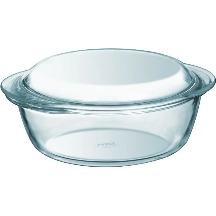 Pyrex 3426470296465 Juego de 2 Cazuelas de Vidrio Redondas 1 L 1