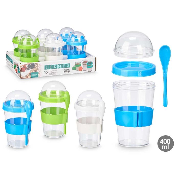 Vaso Cuchara Tapa 400Ml Surtidos Col Leknes 9X16CM (24 Unidades) Vaso Cuchara Tapa 400Ml Surtidos Col Leknes 9X16CM (24 Unidades)