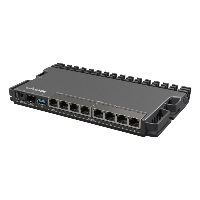 Mikrotik RB5009UG+S+IN Router Ethernet Multi-Gigabit 2.5G con SFP+, Puertos USB 3.2 Gen 1 y PoE (IEEE 802.3af/at) Negro