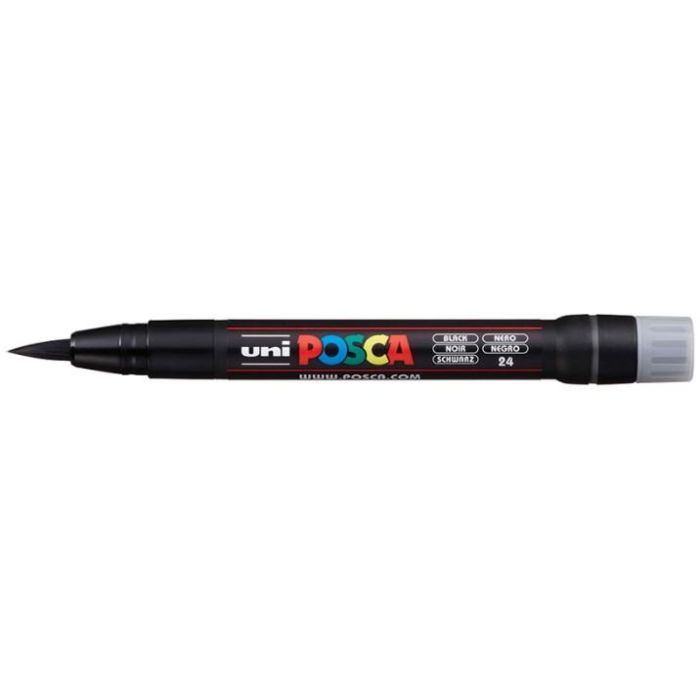 Marcador T.Opaca No Perm. Uni Posca Pincel (Pcf-350) Negro 5 unidades