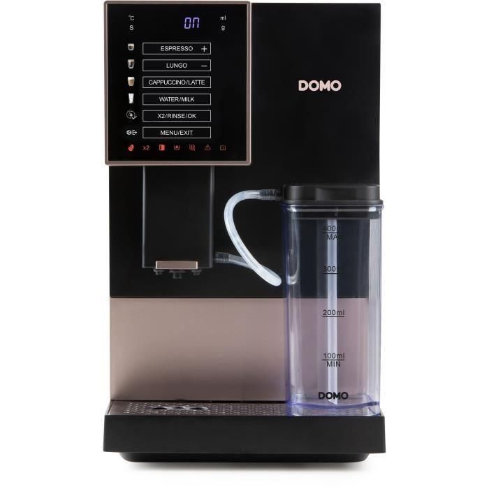 Cafetera espresso automática con molinillo - DOMO - DO743K - 1350 W - 19 bar - 125 g de café - Negra 5 Cafetera espresso automática con molinillo - DOMO - DO743K - 1350 W - 19 bar - 125 g de café - Negra 5