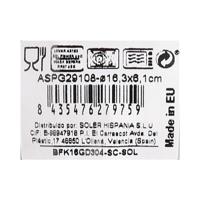 Inde Bol "Aspe" Montecarlo Gris Mate 16 cm (24 Unidades)