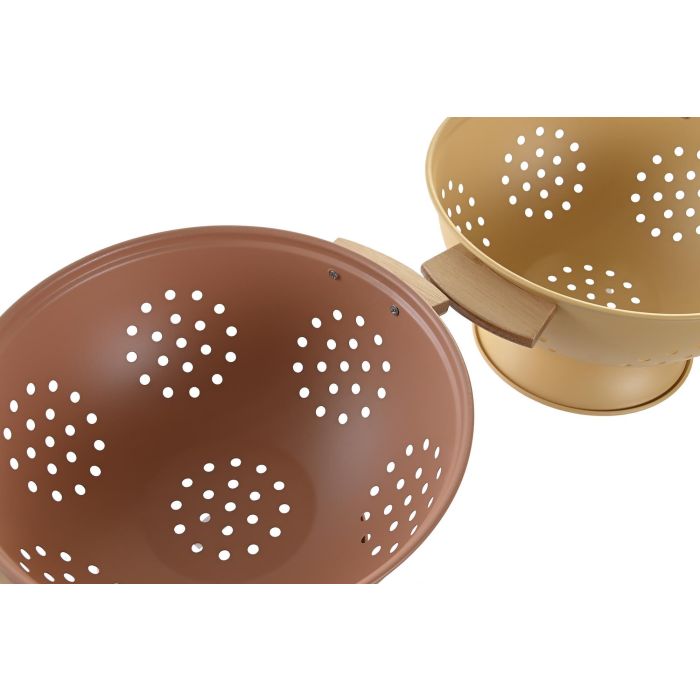 DKD Home Decor Chinalight 22 Escurridor Vintage Terracota Amarillo Inox Bambú 30x24.5x14 cm (2 Unidades) 2 DKD Home Decor Chinalight 22 Escurridor Vintage Terracota Amarillo Inox Bambú 30x24.5x14 cm (2 Unidades) 2