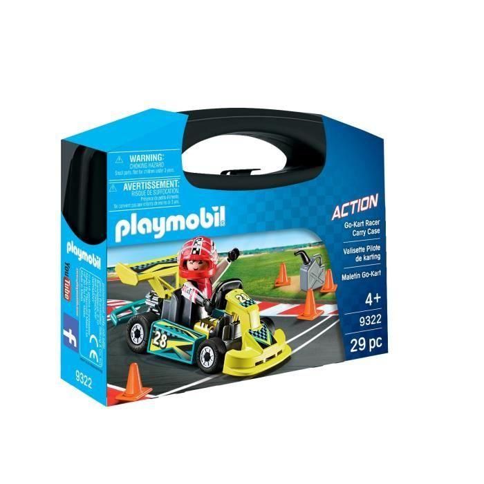 Playmobil 9322 Maleta de Piloto de Karting - Set de Juego de Acción Portátil para Niños con Figura de Piloto y Accesorios de Carreras 3
