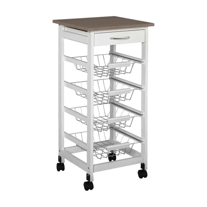 Inde Carrito Verdulero 4 Niveles C/Cajon 38 cm Ancho x 15.5 cm Alto x 76 cm Largo 4