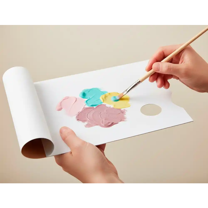 Liderpapel Paletas de Papel Desechables para Pintura 40 Hojas Gramaje 58gsm con Agujero para Pulgar 3