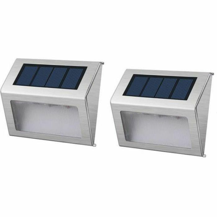 Lumisky Pack 2 focos solares de pared impermeables exteriores, 3 LED blancos, 2 modos, encendido automático Lumisky Pack 2 focos solares de pared impermeables exteriores, 3 LED blancos, 2 modos, encendido automático