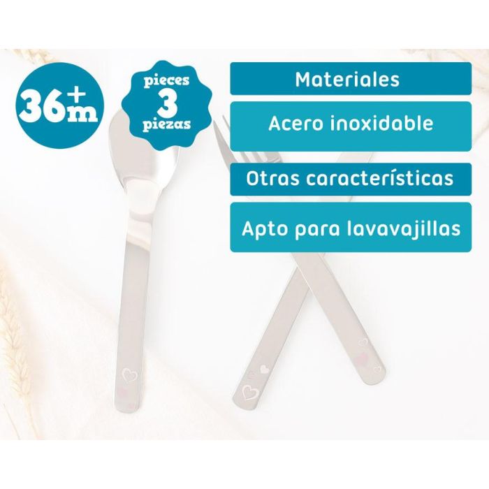 Cubiertos Infantiles De Acero Inoxidable En Rosa 5 Cubiertos Infantiles De Acero Inoxidable En Rosa 5