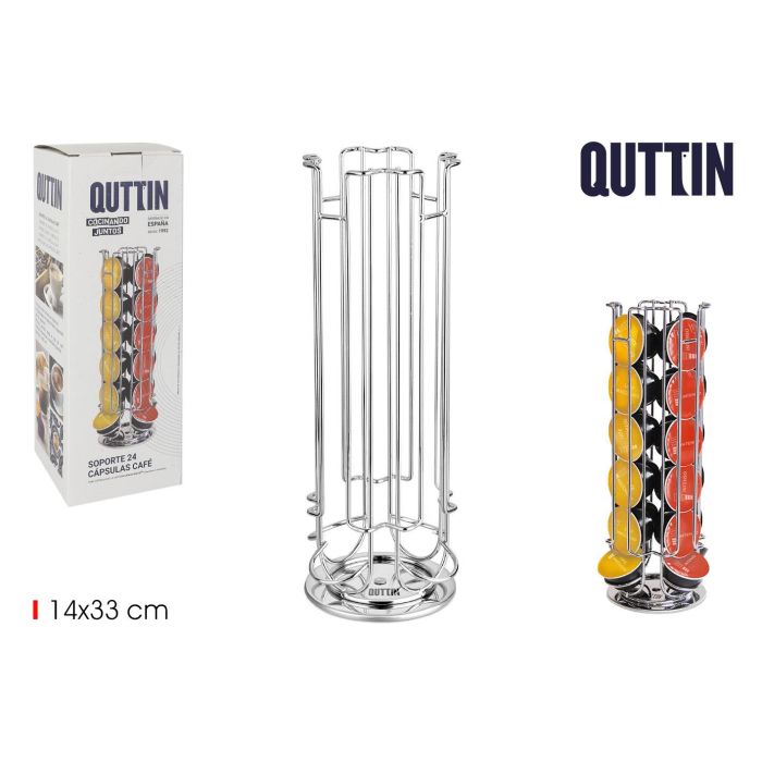 Quttin Soporte para 24 Cápsulas de Café Rotatorio - 13.5 x 33 x 13.5 cm (6 Unidades) 0 Quttin Soporte para 24 Cápsulas de Café Rotatorio - 13.5 x 33 x 13.5 cm (6 Unidades) 0
