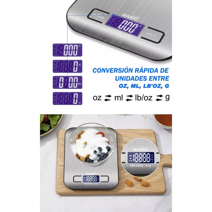 Bascula Cocina Digital 10Kg Basic Home (12 Unidades) 11
