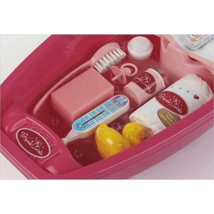 Princess Coralie Bañera Juguete Grande para Muñecas (hasta 50 cm) con Accesorios: Cepillo, Esponja, Chupete, Patito - Niñas +3 Años 1