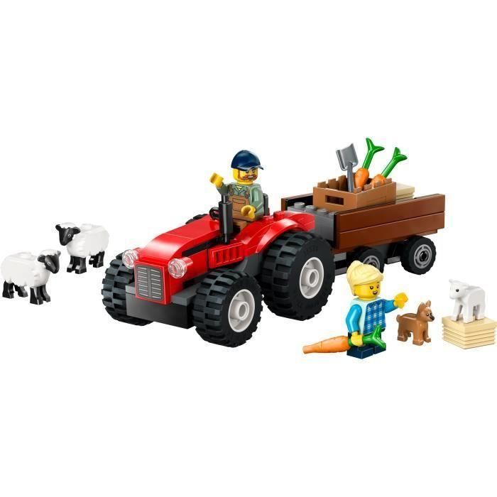 Juego de consrtruccion tractor rojo con remolque y oveja lego city 2 Juego de consrtruccion tractor rojo con remolque y oveja lego city 2