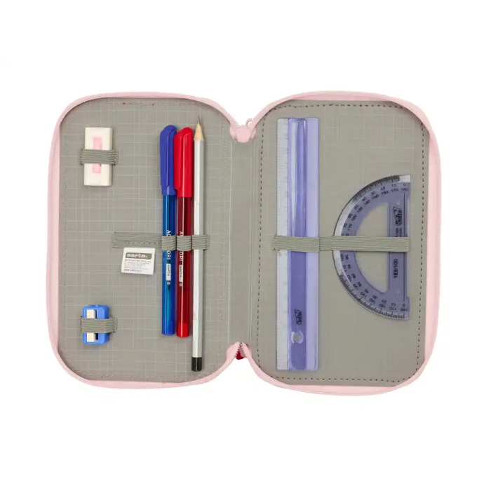 Safta Plumier Escolar Triple Cremallera 37 Piezas Glowlab Frutitas 195x125x55 mm 3