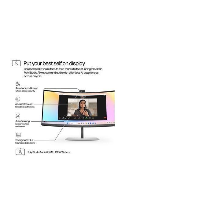 HP Series 7 Pro 34 inch WQHD Conferencing Monitor - 734pm 14 HP Series 7 Pro 34 inch WQHD Conferencing Monitor - 734pm 14