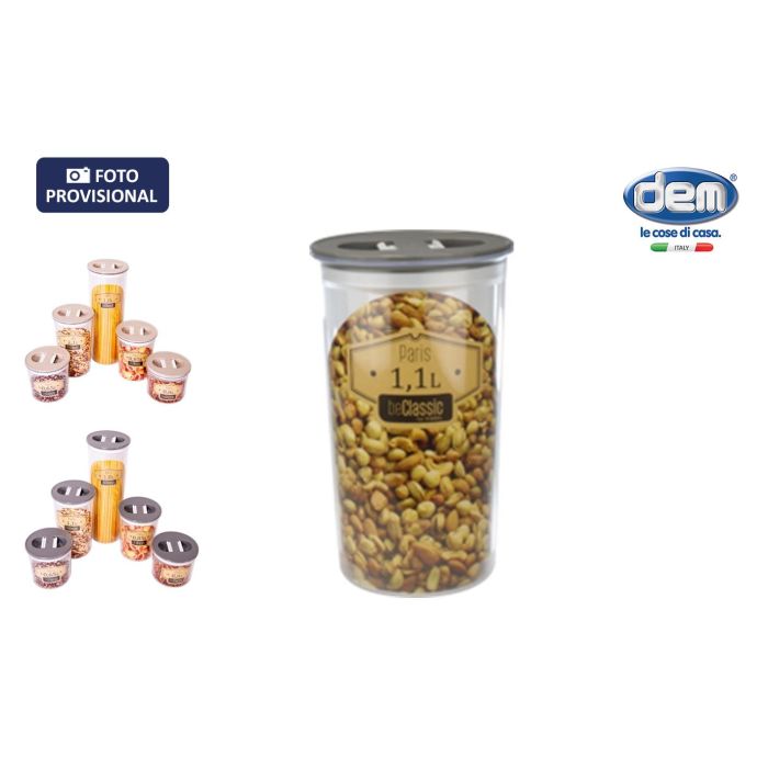 Inde Tarro Hermético Beclassic 1,10 L, 10,8 x 18 cm (12 Unidades) Inde Tarro Hermético Beclassic 1,10 L, 10,8 x 18 cm (12 Unidades)