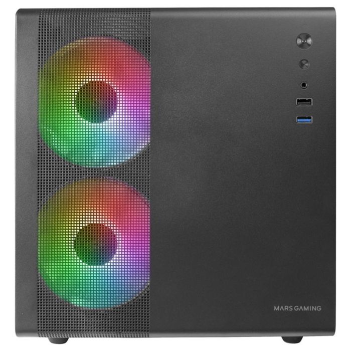 Mars Gaming MRKEAN-8435693103448 Caja PC MC400 MicroATX / Mini-ITX, torre Gaming, color negro, compatibilidad M-ATX 1