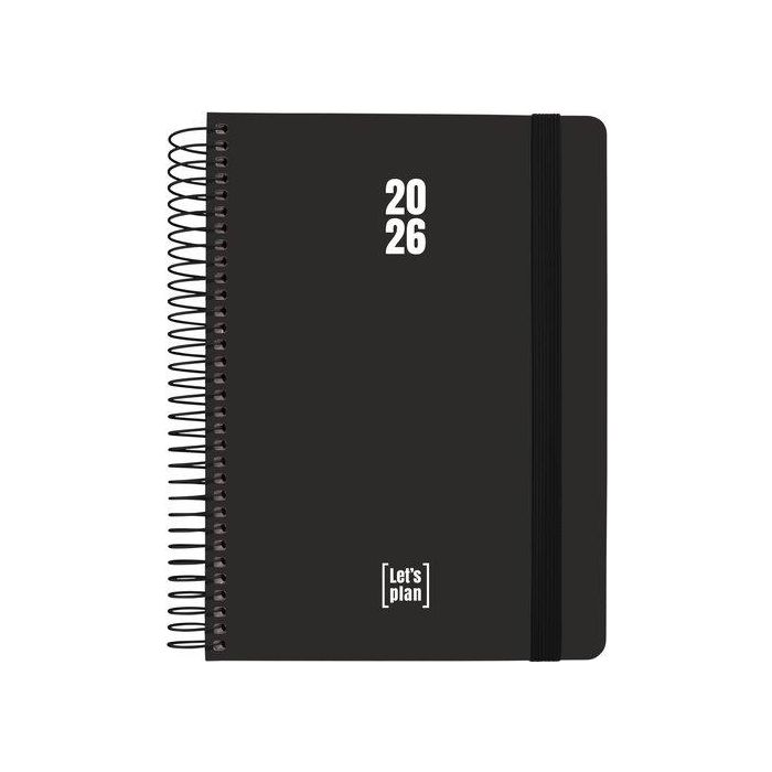 Agenda Anual (2026) Grafoplas Colors Espiral Tapa Extradura Con Goma A5 210X150 D/P Negro