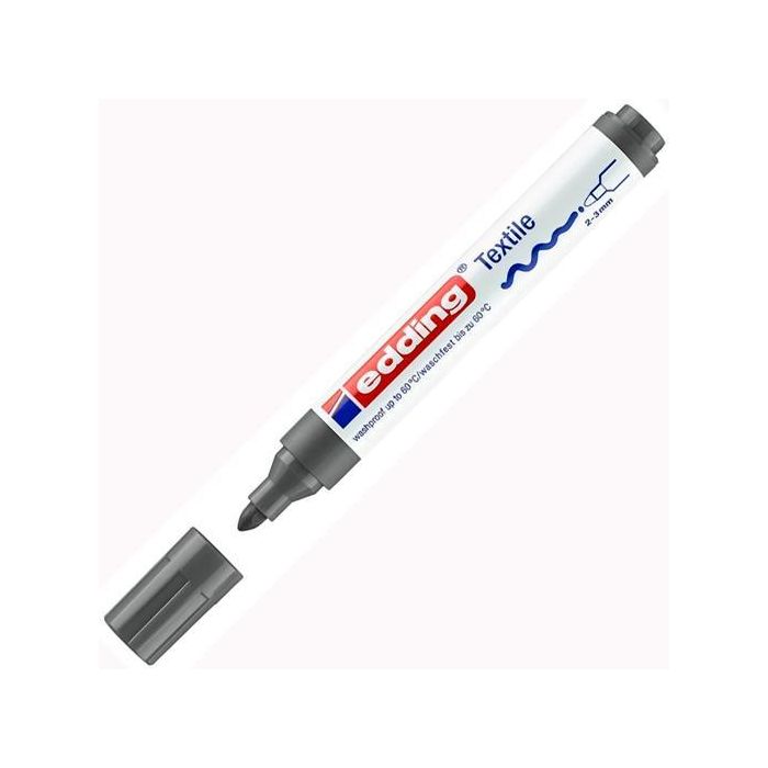 Edding Marcador Textil 4500 Permanente Punta Redonda Gris Fluorescente - Resistente al Lavado
