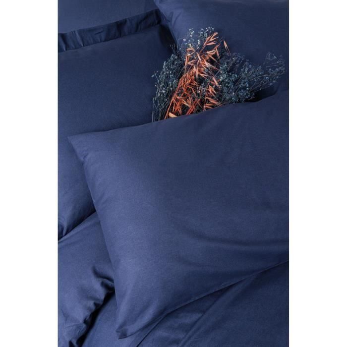 Juego de cama - 1 funda nórdica 220x240 cm + 2 fundas de almohada 60x60 cm - 100% algodón - Azul 1 Juego de cama - 1 funda nórdica 220x240 cm + 2 fundas de almohada 60x60 cm - 100% algodón - Azul 1