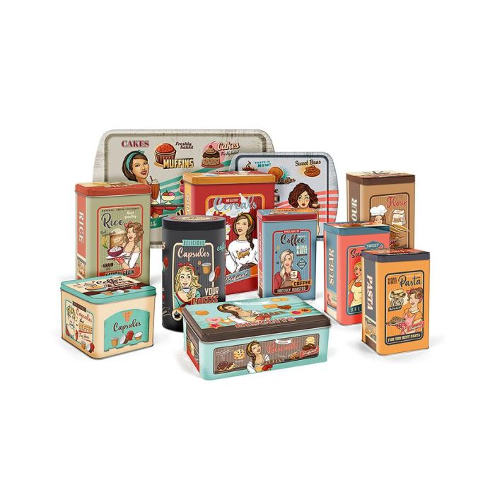 Bote de metal para harina Quttin 10x10x17.5 cm (12 Unidades) 1 Bote de metal para harina Quttin 10x10x17.5 cm (12 Unidades) 1