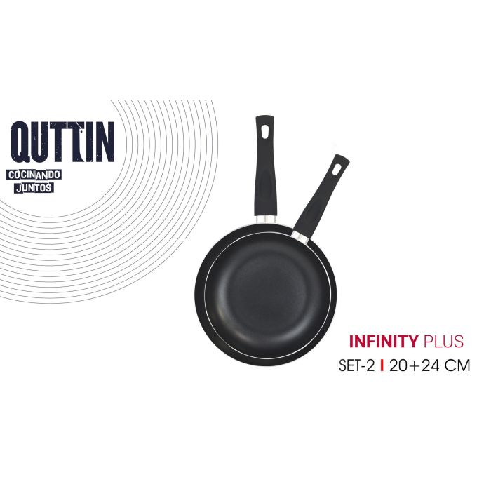 Set de 2 Sartenes de Aluminio con Mango Soft Quttin (4 Cajas) 4 Set de 2 Sartenes de Aluminio con Mango Soft Quttin (4 Cajas) 4