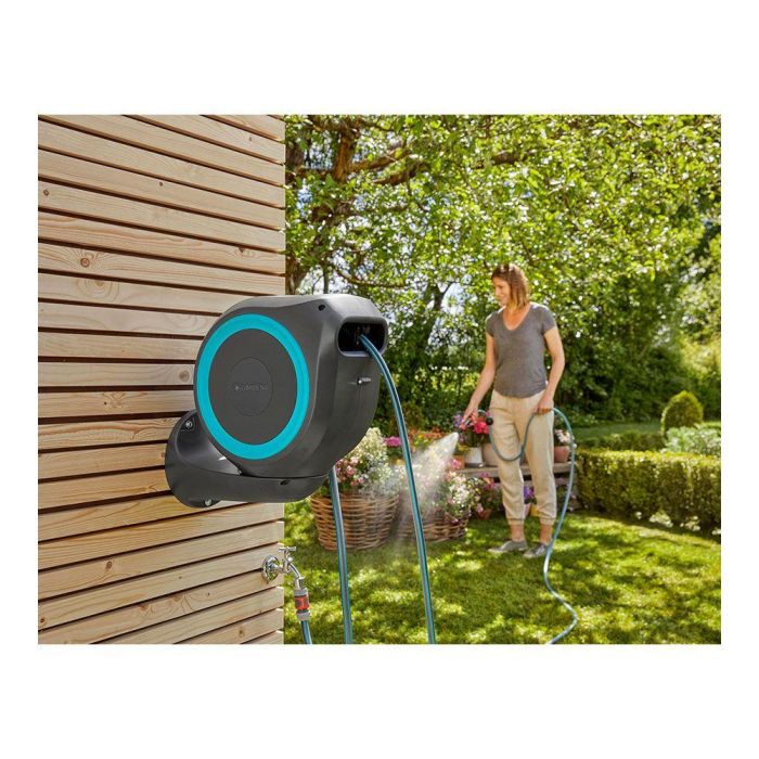 Gardena RollUp S Enrollador de manguera automático de pared 15 m, azul