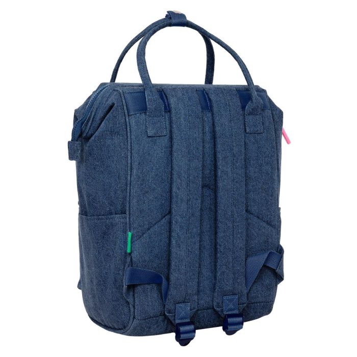 Mochila con asas para portatil 13" benetton "denim" 27x40x19cm 4 Mochila con asas para portatil 13" benetton "denim" 27x40x19cm 4