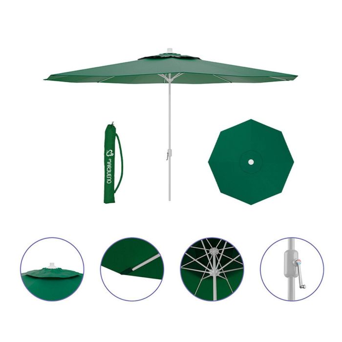 Marbueno Sombrilla Acero 8 Barillas D300 cm Polyester Verde Jardin, Piscina y Terraza 10190 3 Marbueno Sombrilla Acero 8 Barillas D300 cm Polyester Verde Jardin, Piscina y Terraza 10190 3