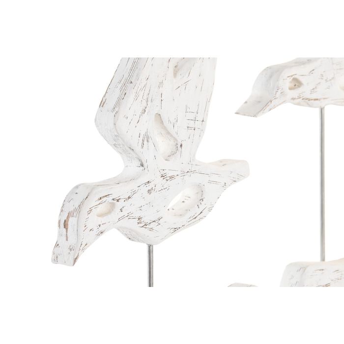 DKD Home Decor Figura Decorativa de Pajaros Estilo Shabby Chic en Madera de Mango y Hierro, Colores Blanco y Marrón, 51 cm Alto 2 DKD Home Decor Figura Decorativa de Pajaros Estilo Shabby Chic en Madera de Mango y Hierro, Colores Blanco y Marrón, 51 cm Alto 2