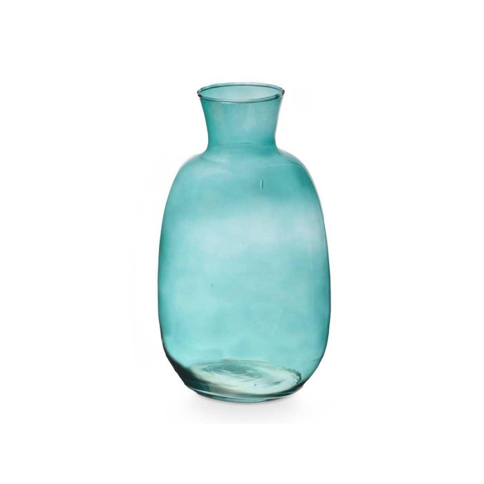 Jarrón de Cristal Giftdecor - 36 cm Alto, 21 cm Ancho - Color Turquesa 1