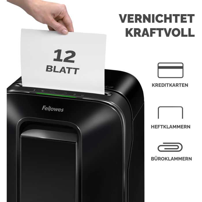 Fellowes LX201 Destructora Powershred MicroCut 12 hojas 2x12mm P-5 Negro 2