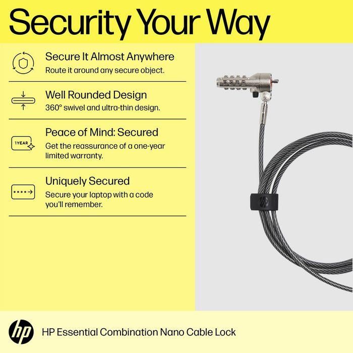 Cable de Seguridad HP 63B31AA 1,83 m Negro 3 Cable de Seguridad HP 63B31AA 1,83 m Negro 3