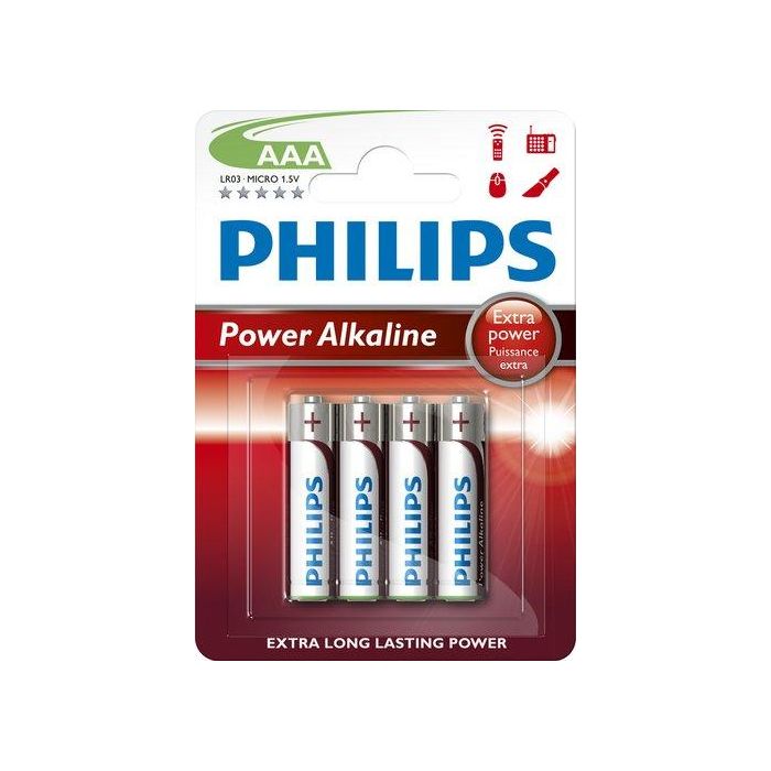 Pilas Philips Lr03 Super Alcalina Blister De 4 (Set de 12)