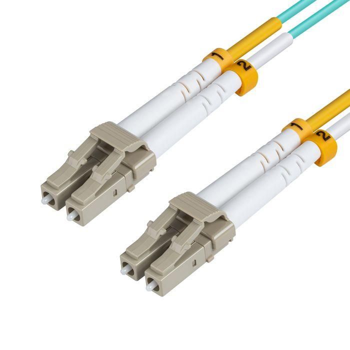 MicroConnect Cable de fibra óptica LC-LC, Multimodo OM3, Dúplex, 50/125µm, 5m Azul Aqua para 10G/40G/100G Ethernet