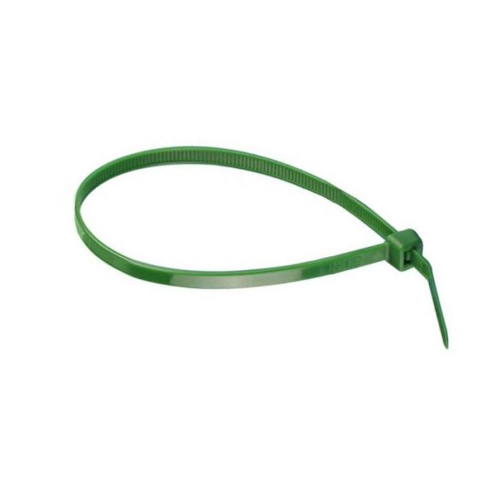 INDEX Bridas de Nylon Verde 4.8x200mm - Bolsa de 100 Unidades para Sujeción, Organización y Fijación de Cables