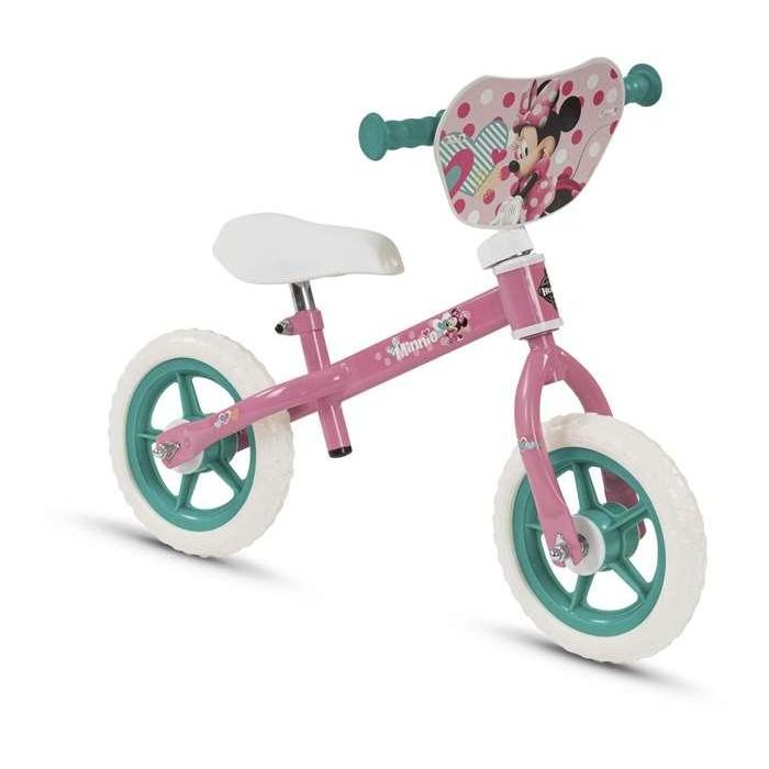 Huffy Bicicleta sin Pedales Minnie de 10 Pulgadas, Rosa. Para Niños a partir de 2 Años hasta 3 Años. Estructura de Hierro.