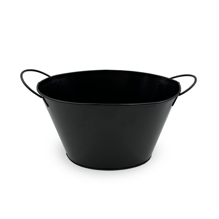 Inde Cubo Metal Ovalado con Asa Negra 28 cm Largo x 17.6 cm Ancho x 16.1 cm Alto (12 Unidades) Inde Cubo Metal Ovalado con Asa Negra 28 cm Largo x 17.6 cm Ancho x 16.1 cm Alto (12 Unidades)