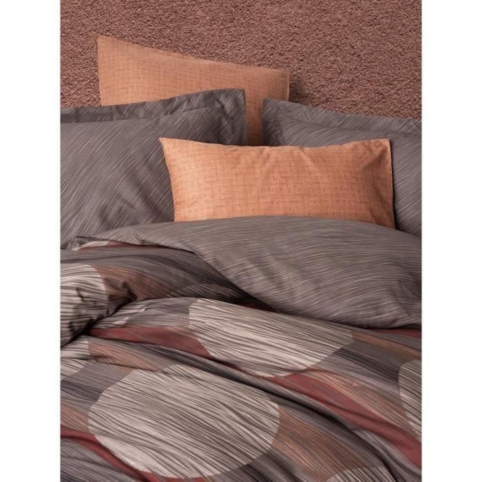 Juego de cama - 1 funda nórdica 220x240 cm + 2 fundas de almohada 60x60 cm - 100% algodón - Canela 1 Juego de cama - 1 funda nórdica 220x240 cm + 2 fundas de almohada 60x60 cm - 100% algodón - Canela 1