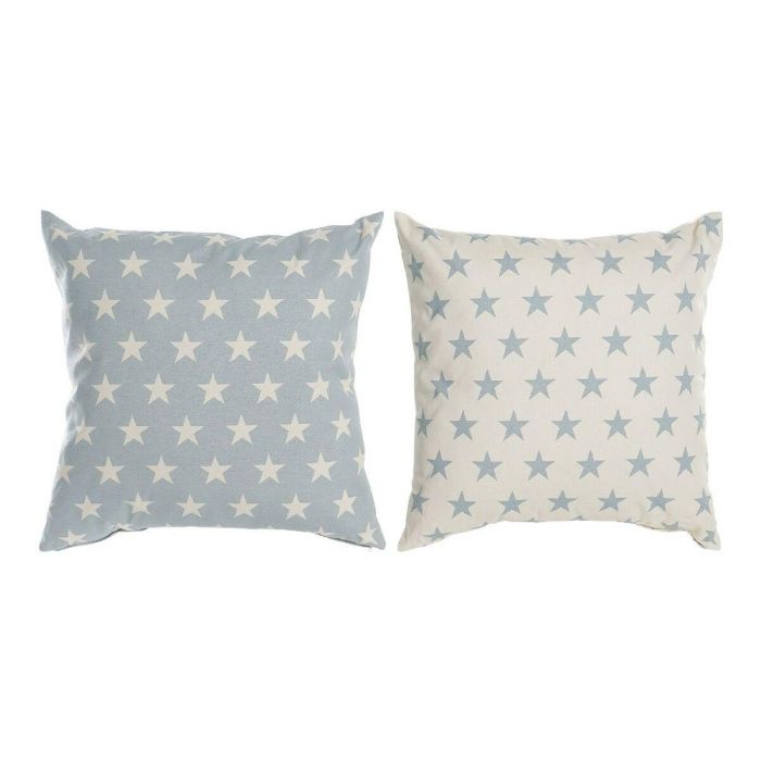 Cojin Scandi DKD Home Decor Blanco Azul 10 x 60 x 60 cm (2 Unidades)