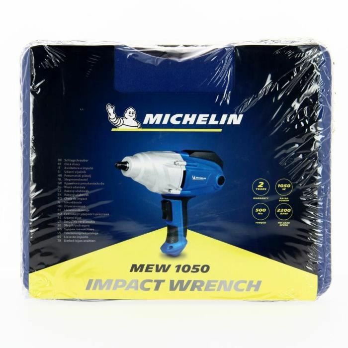 Michelin Llave de Impacto Eléctrica 1050W 230V Par 500Nm con Pantalla Digital, Ajuste Torque y 4 Vasos (17/19/21/22mm). 2 Michelin Llave de Impacto Eléctrica 1050W 230V Par 500Nm con Pantalla Digital, Ajuste Torque y 4 Vasos (17/19/21/22mm). 2