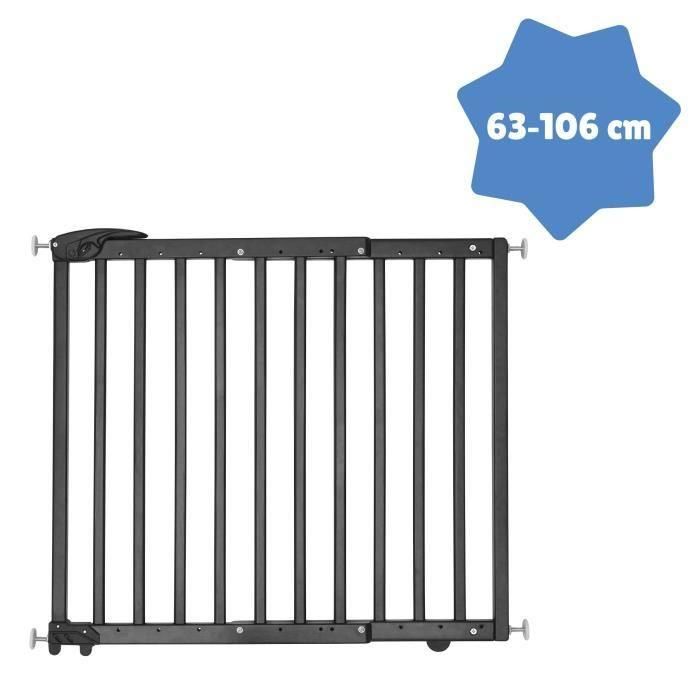 Badabulle Deco Pop Negro Extensible Seguridad Barrera Fijación Presión y Tornillo (63.5 - 106cm) 2